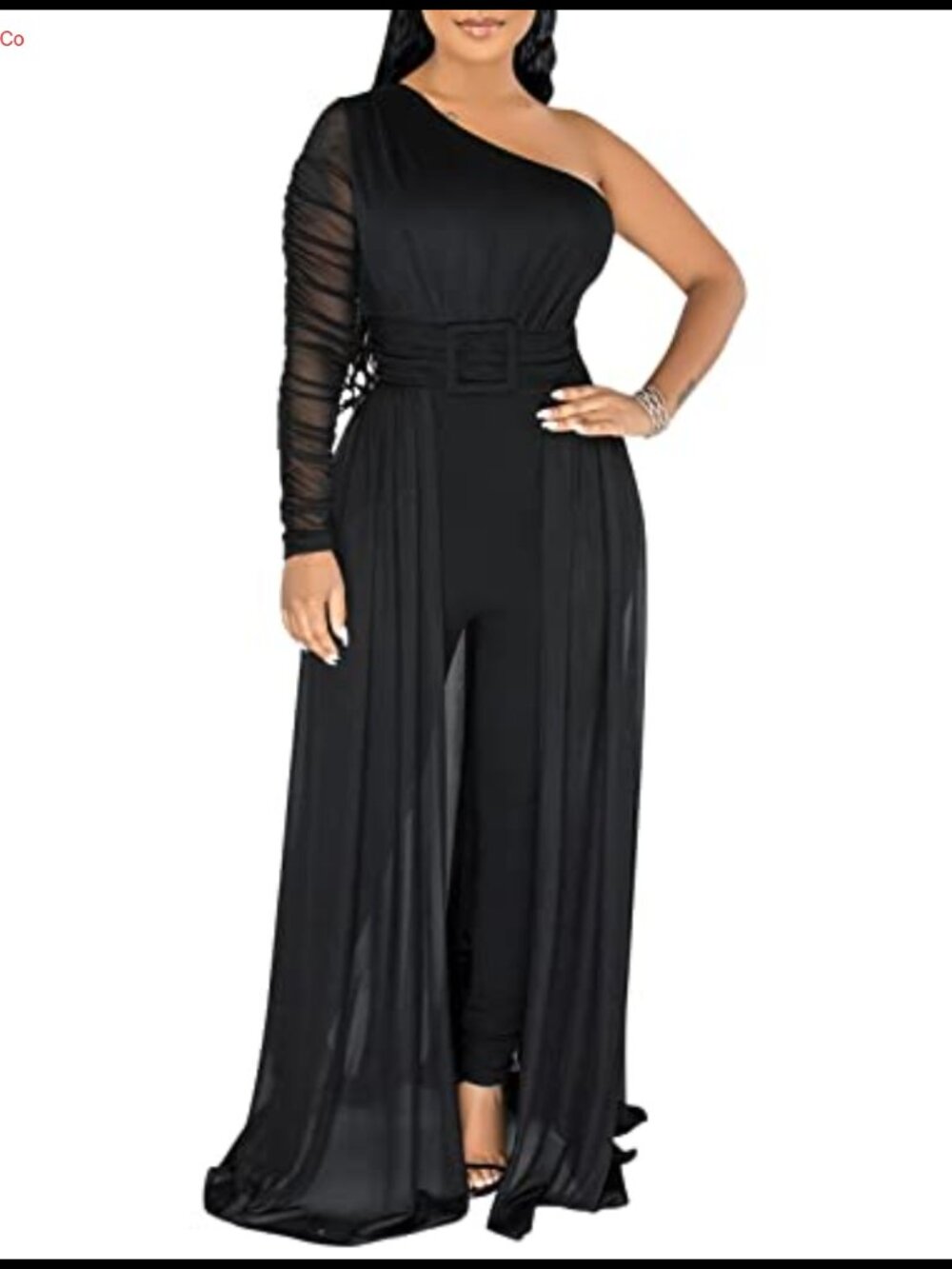 Women's One Shoulder Jumpsuit Long Sleeve Formal Club Romper